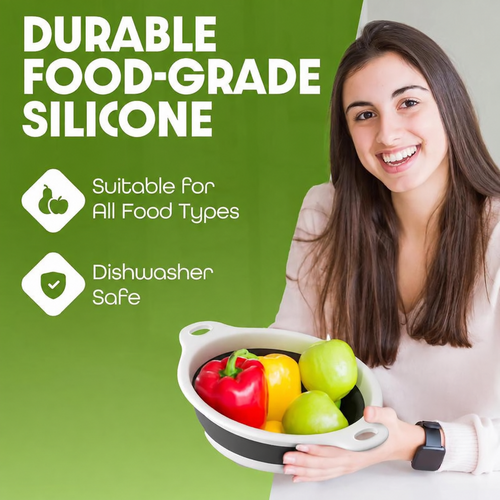 Collapsible Colander Set with Draining Base (3 Sizes + Base)