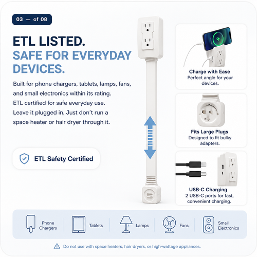 Slide & Swivel Outlet Extender: Power Right Where You Need It