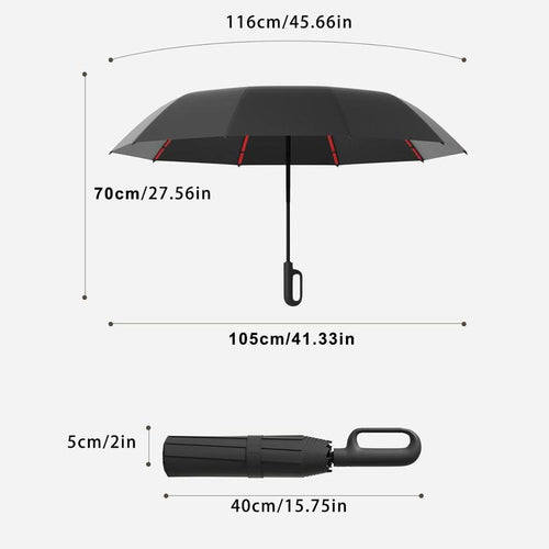 Clip-On Automatic Folding Umbrella: Stays on Your Bag