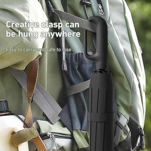 Clip-On Automatic Folding Umbrella: Stays on Your Bag