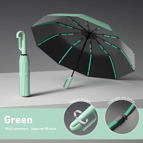 Clip-On Automatic Folding Umbrella: Stays on Your Bag