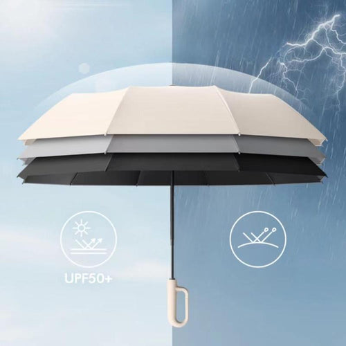 Clip-On Automatic Folding Umbrella: Stays on Your Bag