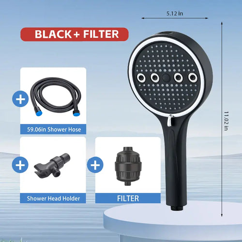 6-Mode Filtered Handheld Shower Head