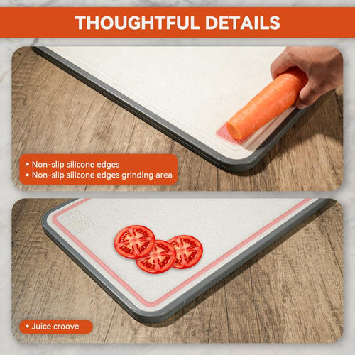 Steel & Wheat Straw Cutting Board, Double-Sided