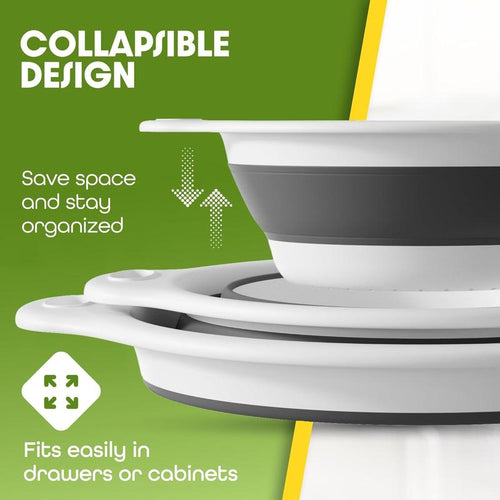 Collapsible Colander Set with Draining Base (3 Sizes + Base)