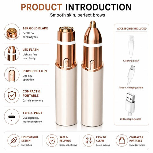 2 in 1 Facial & Eyebrow Hair Trimmer