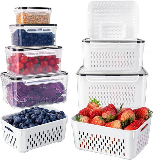 Containers with Removable Colander: Keeps Produce Fresh All Week