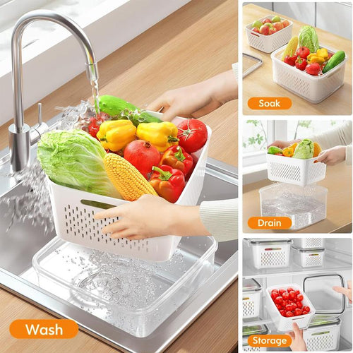Containers with Removable Colander: Keeps Produce Fresh All Week
