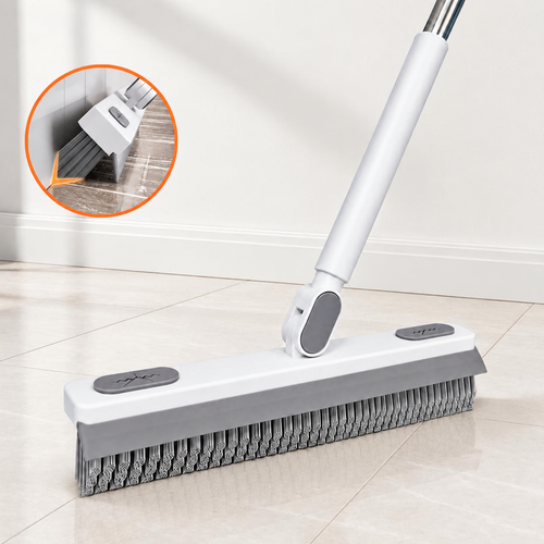 3-in-1 Rotating Scrub Brush & Squeegee: Stand Up While Scrubbing