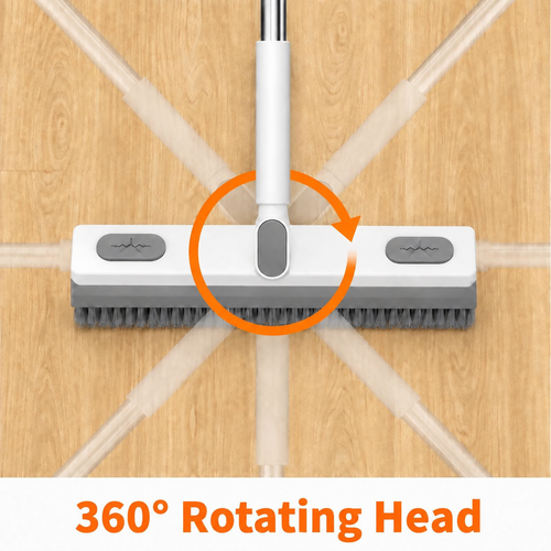 3-in-1 Rotating Scrub Brush & Squeegee: Stand Up While Scrubbing