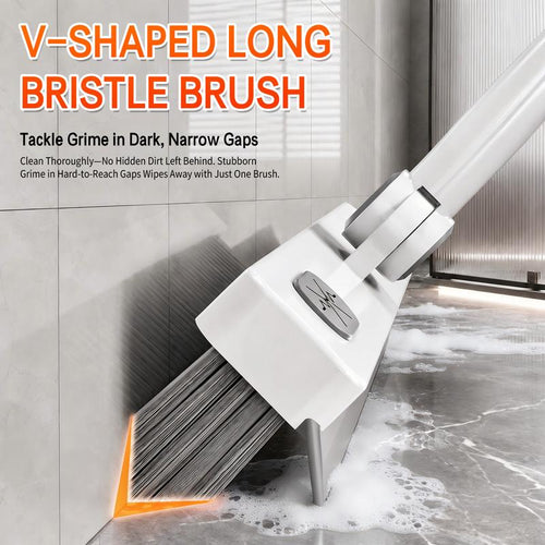 3-in-1 Rotating Scrub Brush & Squeegee: Stand Up While Scrubbing