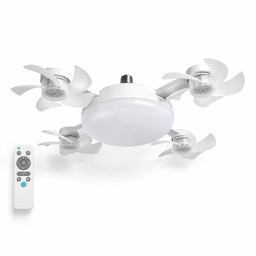 Screw-In Ceiling Fan with Light & Remote: No Electrician, 10-Second Install