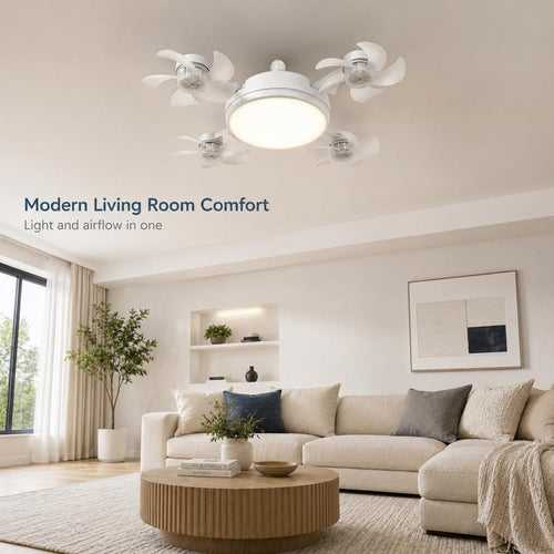 Screw-In Ceiling Fan with Light & Remote: No Electrician, 10-Second Install