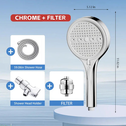 6-Mode Filtered Handheld Shower Head