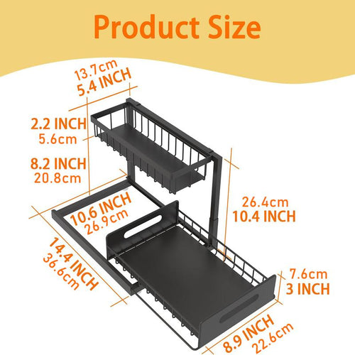 2-Tier Under Sink Pull Out Organizer: Everything In Reach