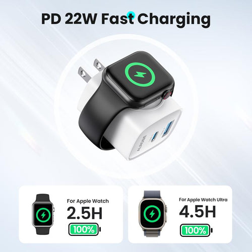 3-in-1 Travel Wall Charger & Watch Pad