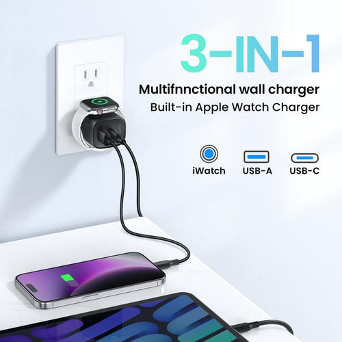 3-in-1 Travel Wall Charger & Watch Pad