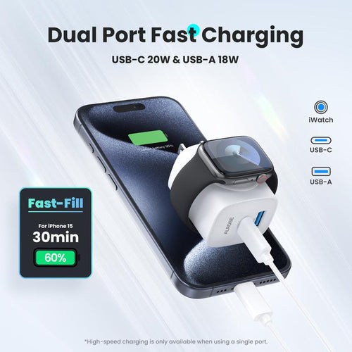 3-in-1 Travel Wall Charger & Watch Pad